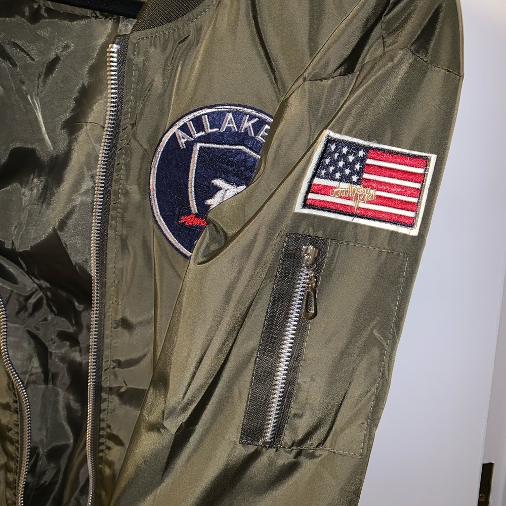 ZAFUL Embroidered Army Green Jacket - Picture 4 of 5